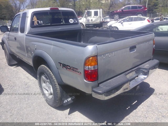 5TEWN72N53Z230747 - 2003 TOYOTA TACOMA XTRACAB SILVER photo 3