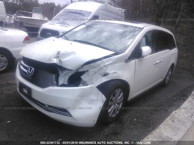 5FNRL5H64FB030276 - 2015 HONDA ODYSSEY EXL თეთრი ფოტო 2