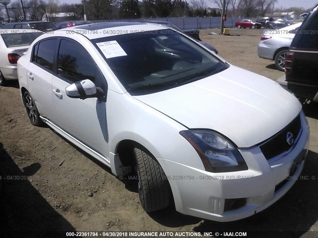 3N1AB6AP4CL649615 - 2012 NISSAN SENTRA 2.0/2.0S/SR/2.0SL WHITE photo 1