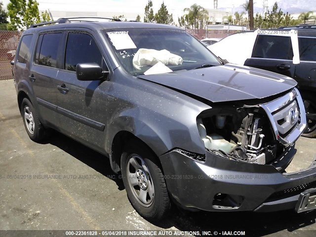 5FNYF3H25AB003228 - 2010 HONDA PILOT LX GRAY photo 1