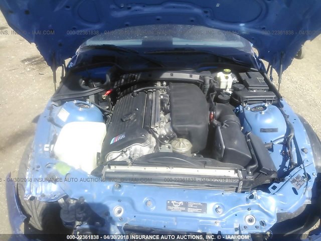 5UMCL93492LJ82513 - 2002 BMW M ROADSTER BLUE photo 10