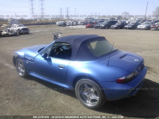 5UMCL93492LJ82513 - 2002 BMW M ROADSTER BLUE photo 3