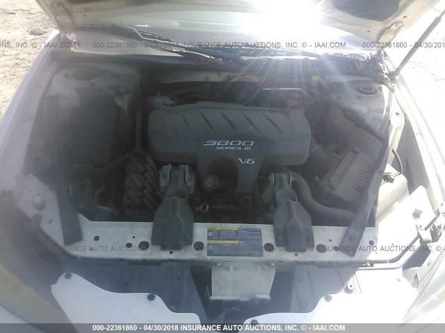 2G2WP522551162384 - 2005 PONTIAC GRAND PRIX WHITE photo 10