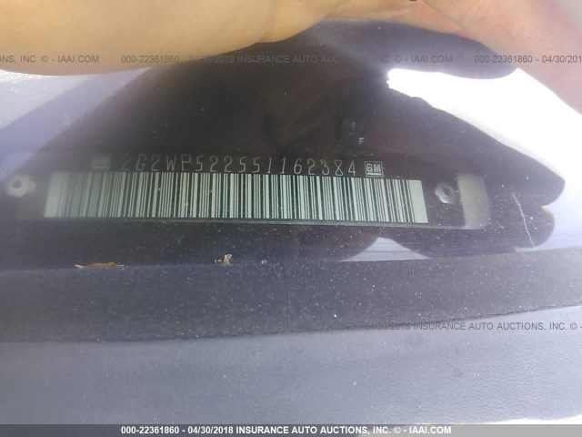 2G2WP522551162384 - 2005 PONTIAC GRAND PRIX WHITE photo 9