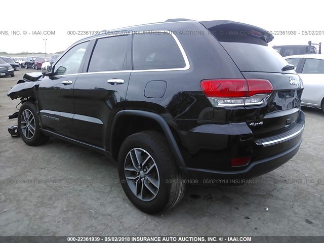 1C4RJFBG9JC134491 - 2018 JEEP GRAND CHEROKEE LIMITED BLACK photo 3