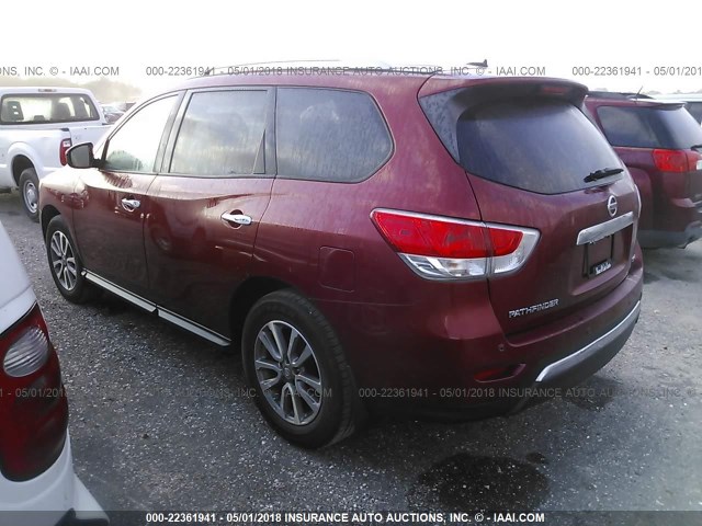 5N1AR2MN6DC676996 - 2013 NISSAN PATHFINDER S/SV/SL/PLATINUM 勃艮第红 照片 3