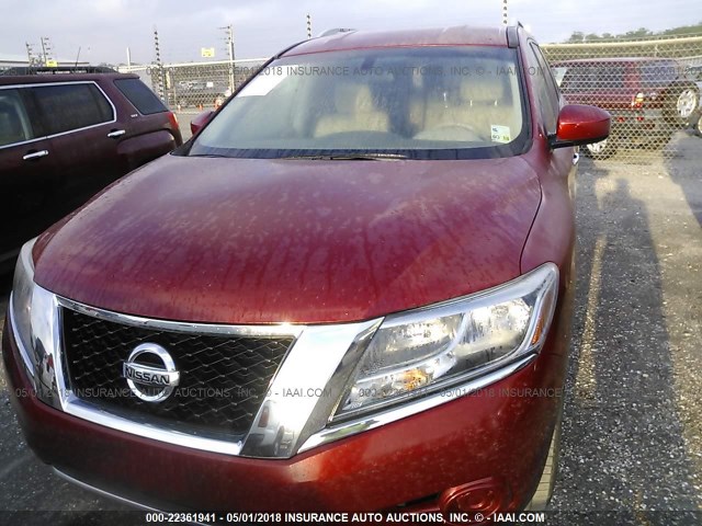 5N1AR2MN6DC676996 - 2013 NISSAN PATHFINDER S/SV/SL/PLATINUM BURGUNDY photo 6