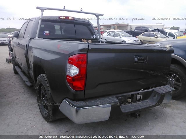 5TFRM5F19GX099105 - 2016 TOYOTA TUNDRA DOUBLE CAB SR/SR5 GRAY photo 3