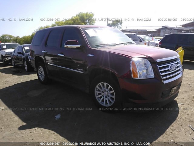 1GKUCFDJ1AR231134 - 2010 GMC YUKON HYBRID RED photo 1