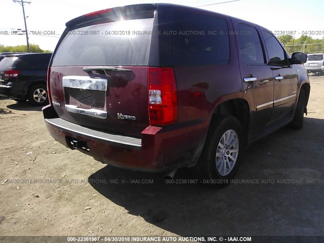 1GKUCFDJ1AR231134 - 2010 GMC YUKON HYBRID RED photo 4