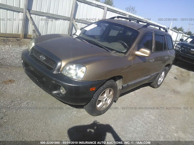 KM8SC83D11U083778 - 2001 HYUNDAI SANTA FE GLS/LX GOLD photo 2