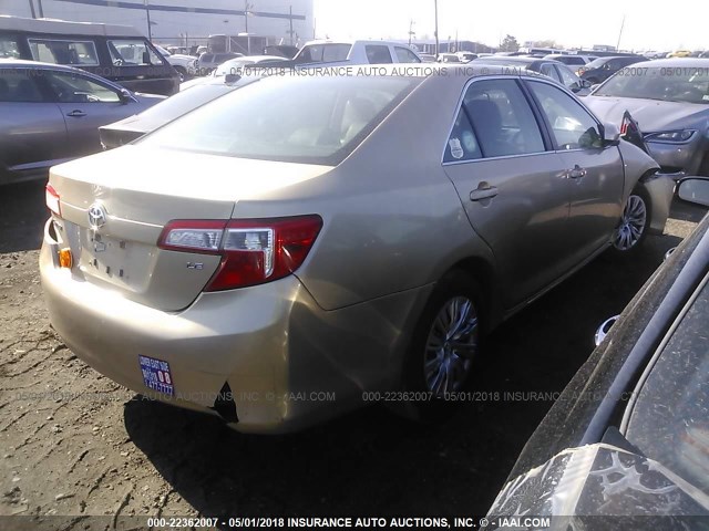 4T1BF1FK0CU020778 - 2012 TOYOTA CAMRY SE/LE/XLE GOLD photo 4