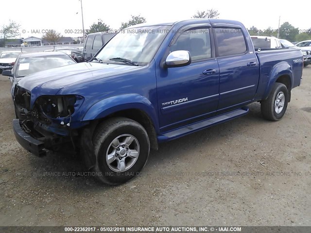 5TBDT44155S484859 - 2005 TOYOTA TUNDRA DOUBLE CAB SR5 BLUE photo 2