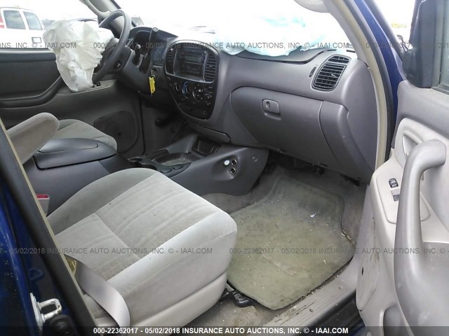 5TBDT44155S484859 - 2005 TOYOTA TUNDRA DOUBLE CAB SR5 BLUE photo 5