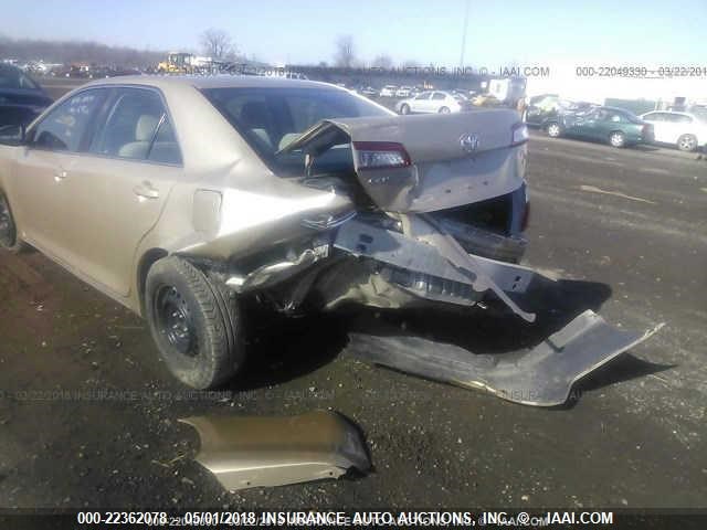 4T1BF1FK3CU100155 - 2012 TOYOTA CAMRY SE/LE/XLE Золотой фото 6