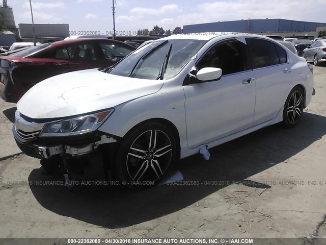 1HGCR2F53HA116446 - 2017 HONDA ACCORD SPORT WHITE photo 2