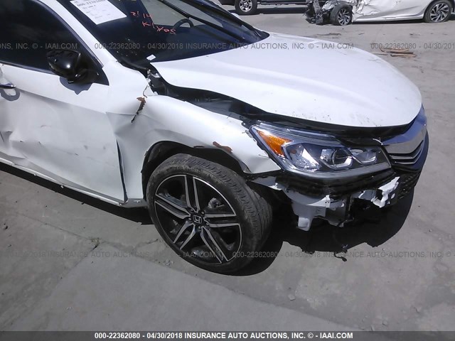 1HGCR2F53HA116446 - 2017 HONDA ACCORD SPORT WHITE photo 6