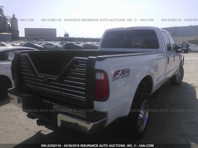 1FTWW31R88EC82166 - 2008 FORD F350 SRW SUPER DUTY WHITE photo 4