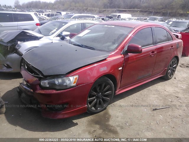 JA3AU86W09U001737 - 2009 MITSUBISHI LANCER GTS MAROON photo 2