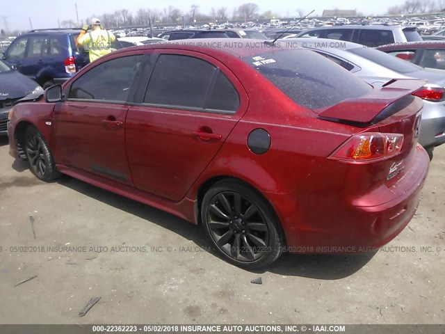 JA3AU86W09U001737 - 2009 MITSUBISHI LANCER GTS MAROON photo 3