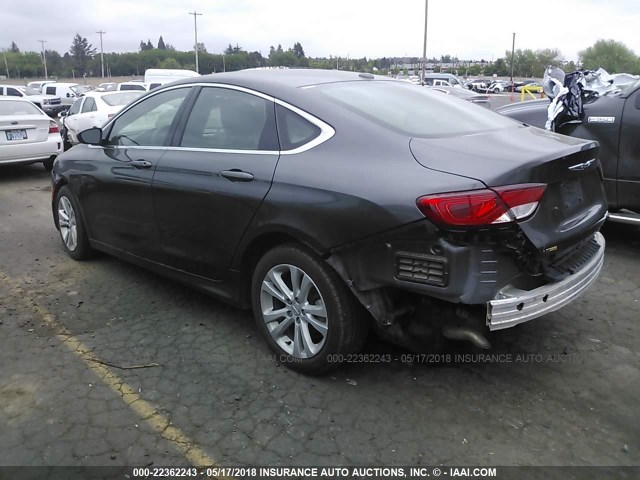 1C3CCCAB6FN694327 - 2015 CHRYSLER 200 LIMITED GRAY photo 3