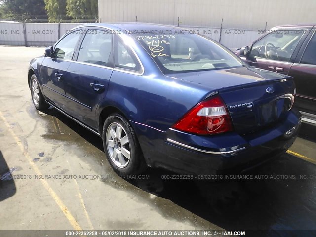 1FAFP26165G118785 - 2005 FORD FIVE HUNDRED SE BLUE photo 3