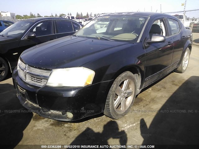 1B3LC56R78N687470 - 2008 DODGE AVENGER SXT BLACK photo 2