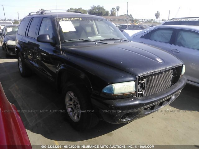 1B4HR48N52F112645 - 2002 DODGE DURANGO SLT BLACK photo 1