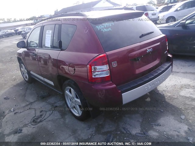 1J8FT57W77D176595 - 2007 JEEP COMPASS LIMITED RED photo 3