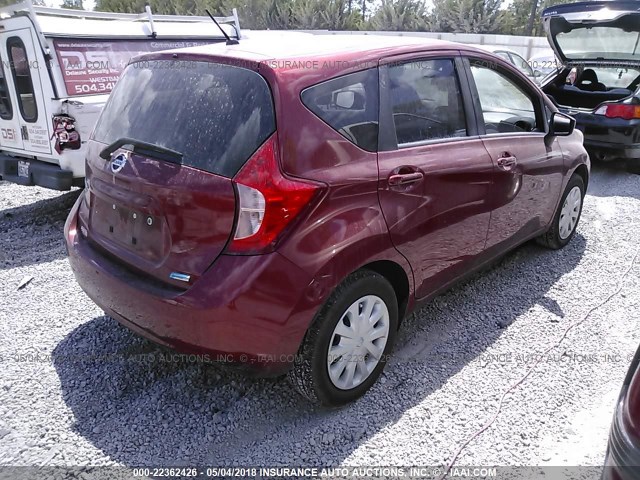 3N1CE2CP2GL389341 - 2016 NISSAN VERSA NOTE S/S PLUS/SV/SL/SR MAROON photo 4