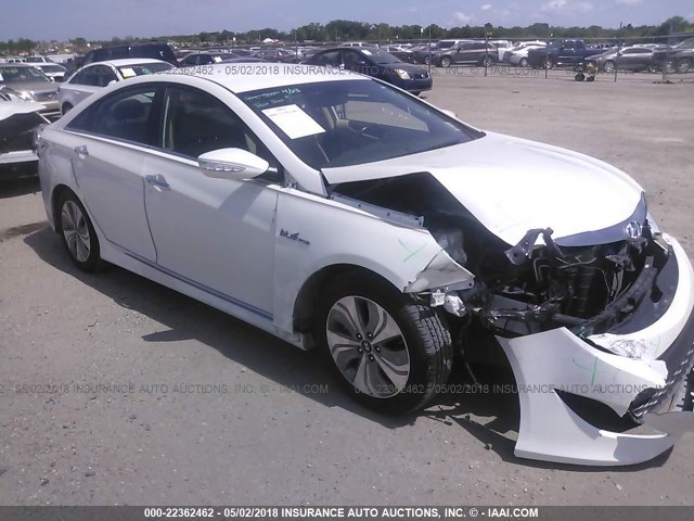 KMHEC4A47DA101215 - 2013 HYUNDAI SONATA HYBRID WHITE photo 1