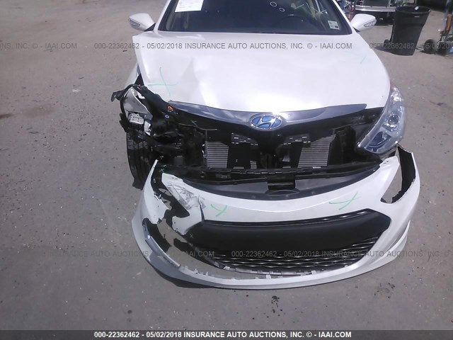 KMHEC4A47DA101215 - 2013 HYUNDAI SONATA HYBRID WHITE photo 6