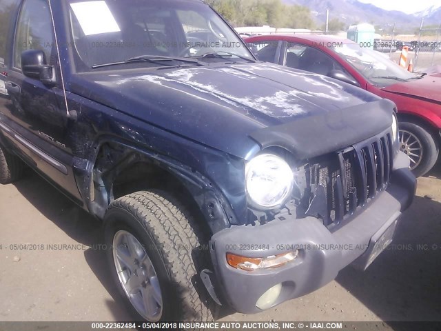 1J4GL48KX2W149030 - 2002 JEEP LIBERTY SPORT BLUE photo 6