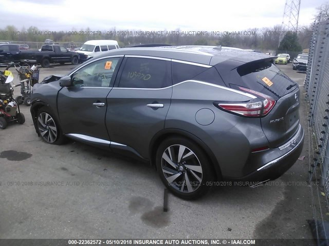 5N1AZ2MH2GN103970 - 2016 NISSAN MURANO S/SL/SV/PLATINUM GRAY photo 3