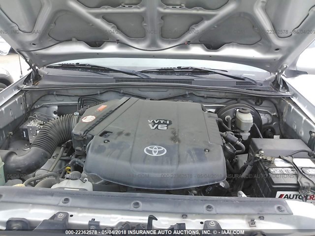 3TMJU62N36M016509 - 2006 TOYOTA TACOMA DOUBLE CAB PRERUNNER SILVER photo 10