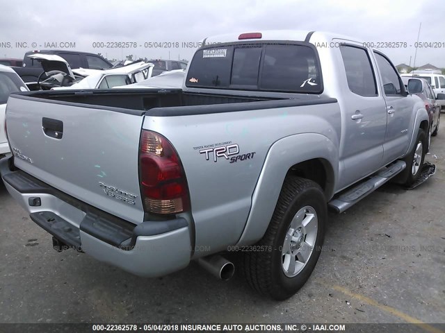 3TMJU62N36M016509 - 2006 TOYOTA TACOMA DOUBLE CAB PRERUNNER SILVER photo 4