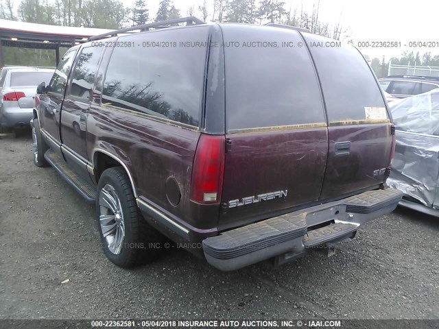 3GKFK16R0WG511071 - 1998 GMC SUBURBAN K1500 MAROON photo 3