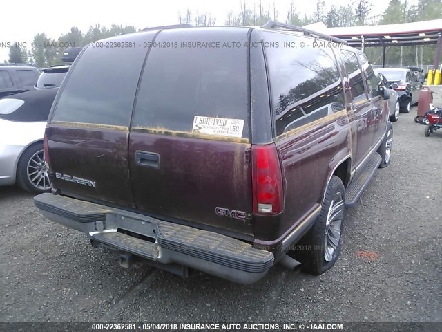 3GKFK16R0WG511071 - 1998 GMC SUBURBAN K1500 MAROON photo 4