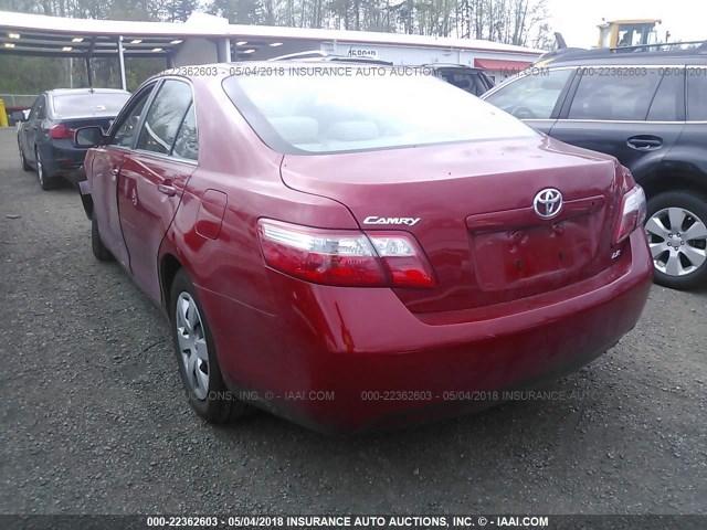 4T1BE46K47U132476 - 2007 TOYOTA CAMRY NEW GENERATION CE/LE/XLE/SE RED photo 3