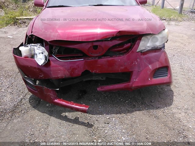 4T4BF3EK0AR056230 - 2010 TOYOTA CAMRY SE/LE/XLE RED photo 6