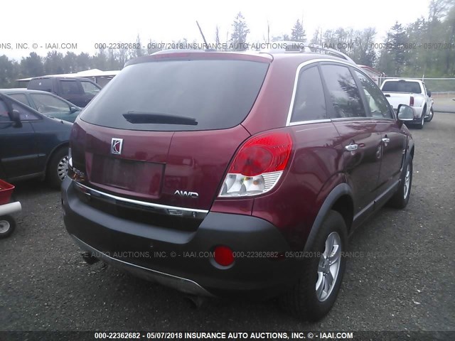 3GSDL43N88S589475 - 2008 SATURN VUE XE RED photo 4