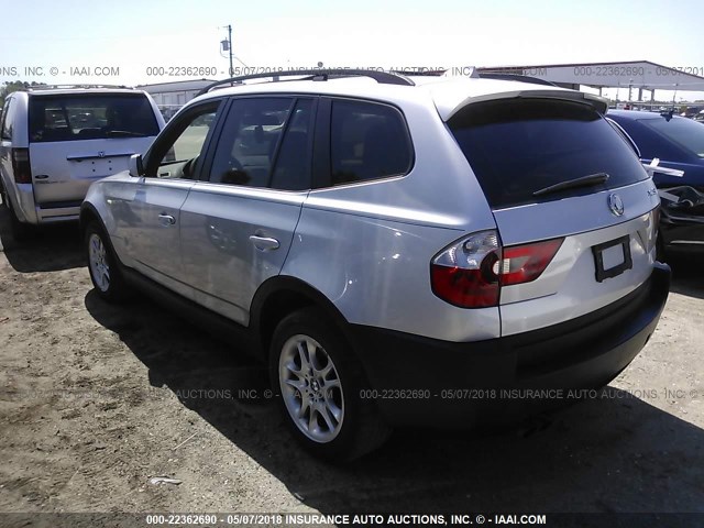 WBXPA73444WB28107 - 2004 BMW X3 2.5I SILVER photo 3