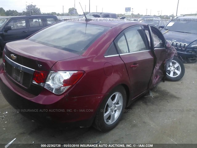 1G1PC5SB3E7395655 - 2014 CHEVROLET CRUZE LT RED photo 4