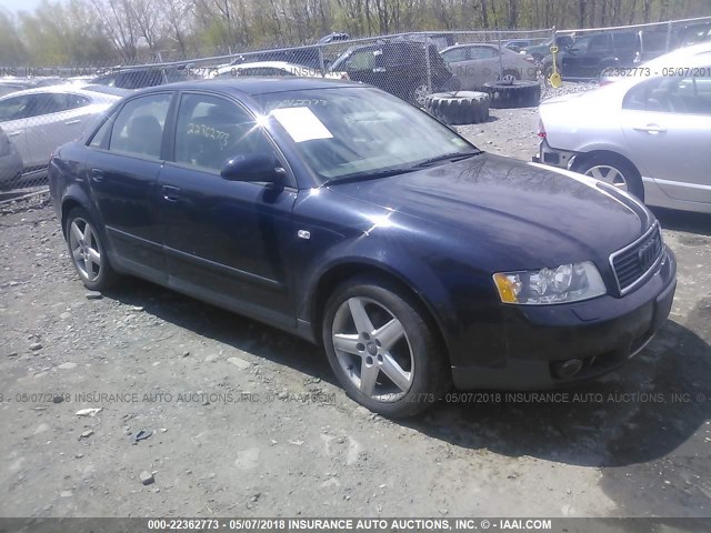 WAULC68E33A215231 - 2003 AUDI A4 1.8T QUATTRO BLUE photo 1