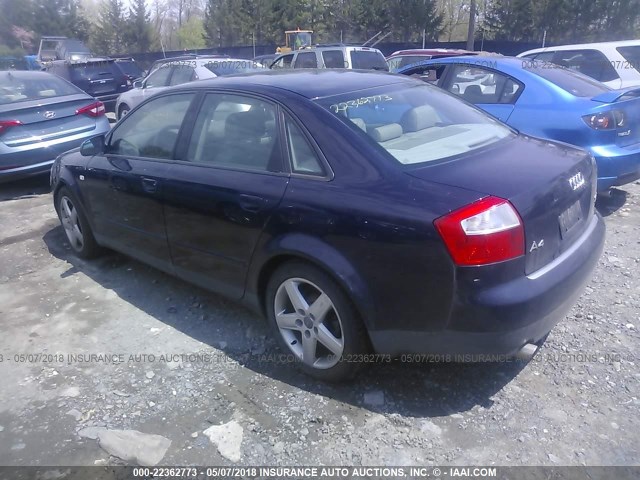 WAULC68E33A215231 - 2003 AUDI A4 1.8T QUATTRO BLUE photo 3