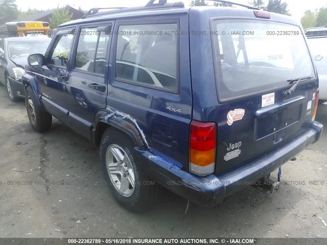 1J4FF58S71L631818 - 2001 JEEP CHEROKEE CLASSIC/LIMITED BLUE photo 3