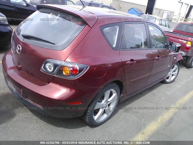 JM1BK344461539645 - 2006 MAZDA 3 HATCHBACK RED photo 4