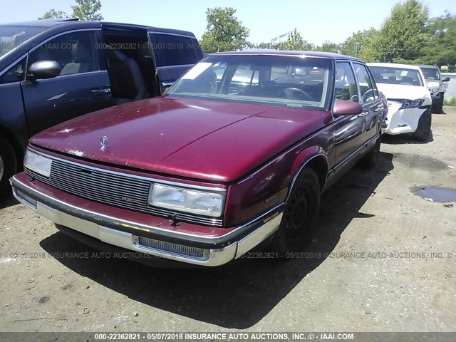 1G4HR54C9KH534043 - 1989 BUICK LESABRE LIMITED RED photo 2