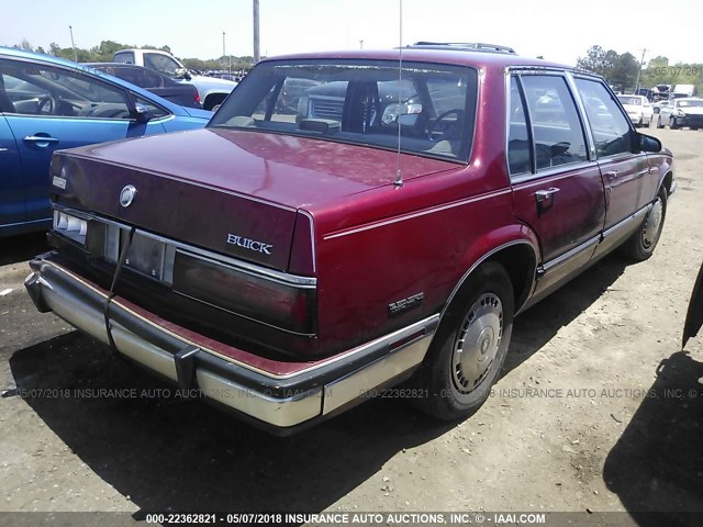 1G4HR54C9KH534043 - 1989 BUICK LESABRE LIMITED RED photo 4