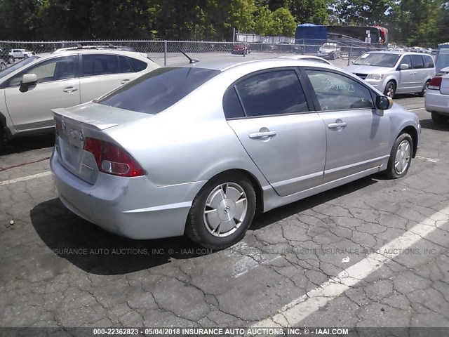 JHMFA36296S010507 - 2006 HONDA CIVIC HYBRID SILVER photo 4